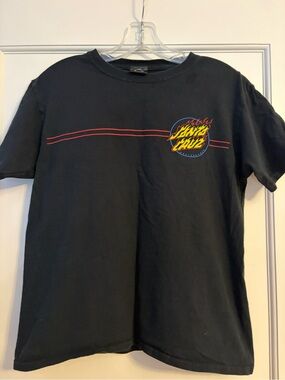Santa Cruz Skateboard Graphic Tee Flame Logo Skater California Y2K T1